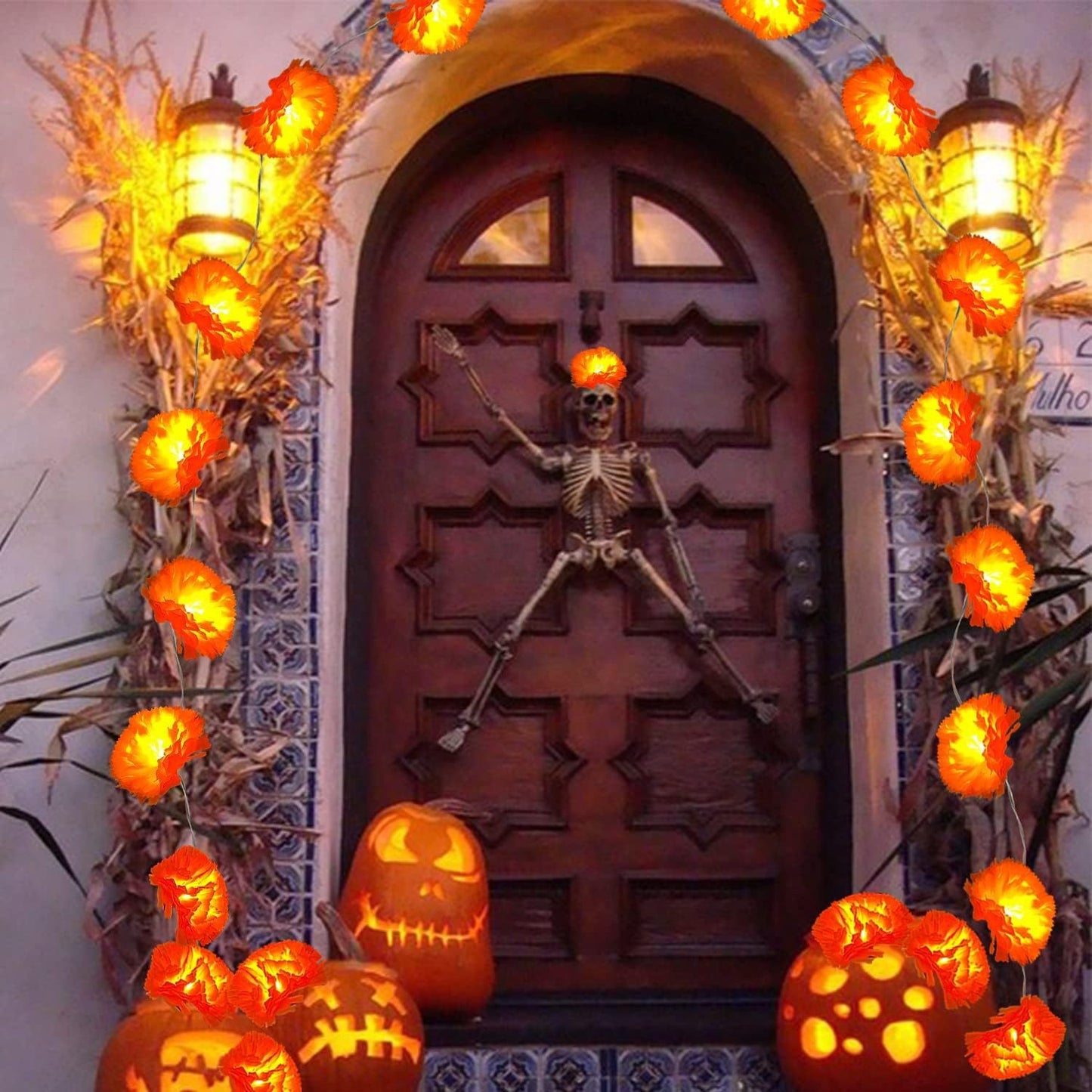 guirnalda cempasúchil led 5p (1.5metros) Dia De Muerto
