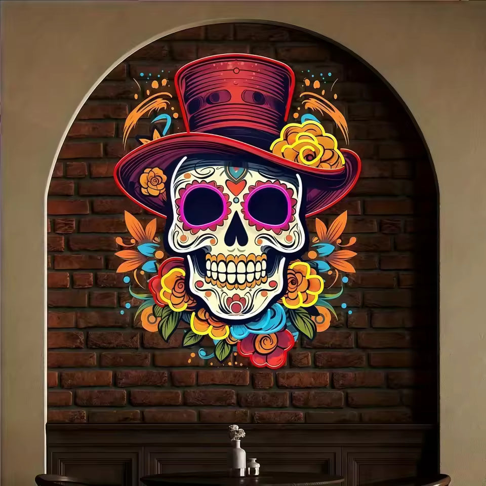 Letrero de Neón LED Calavera Mexicana - empaque