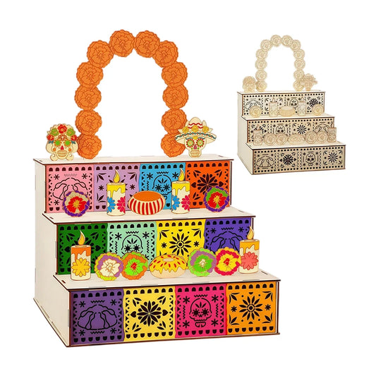 Caja de Madera Decorativa para Altar de Día de los Muertos