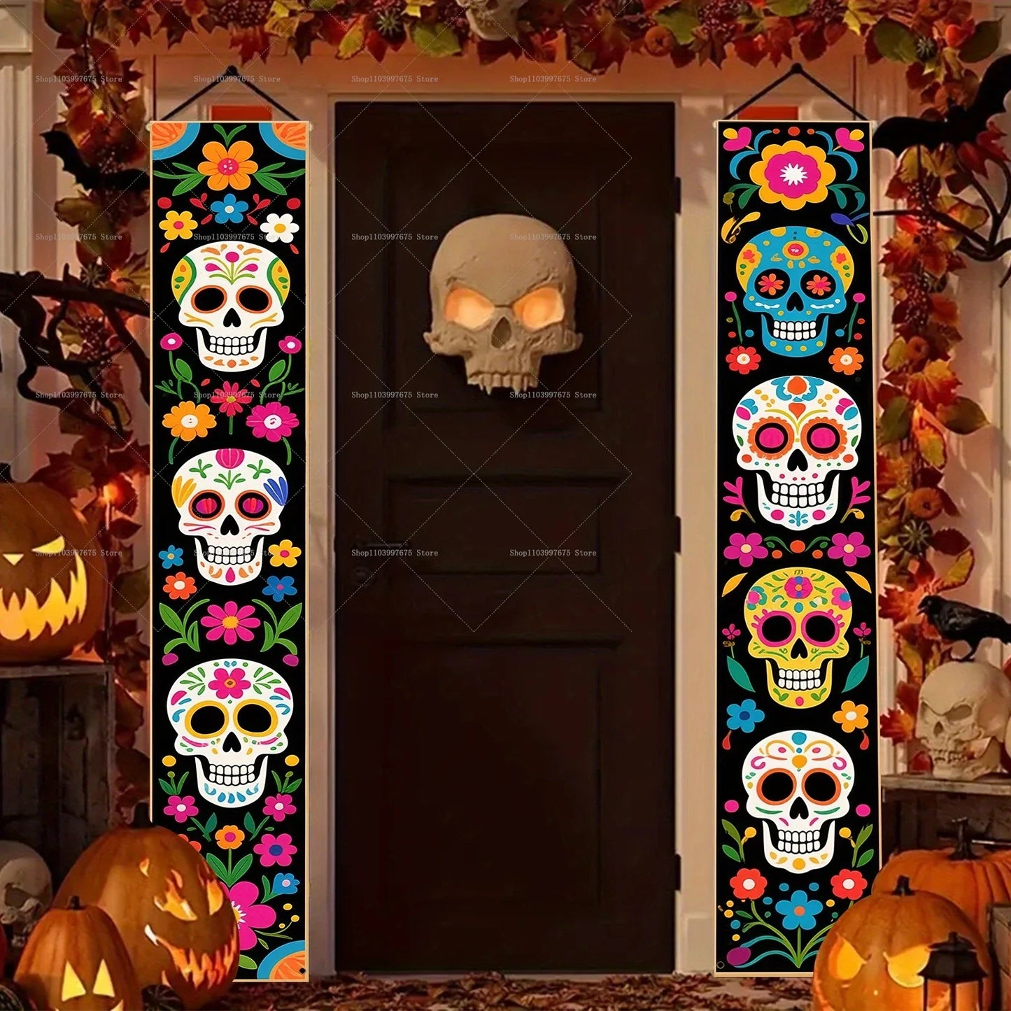 Pancarta de Tela Coplas Día de los Muertos (2 uds.) - Estilo 3