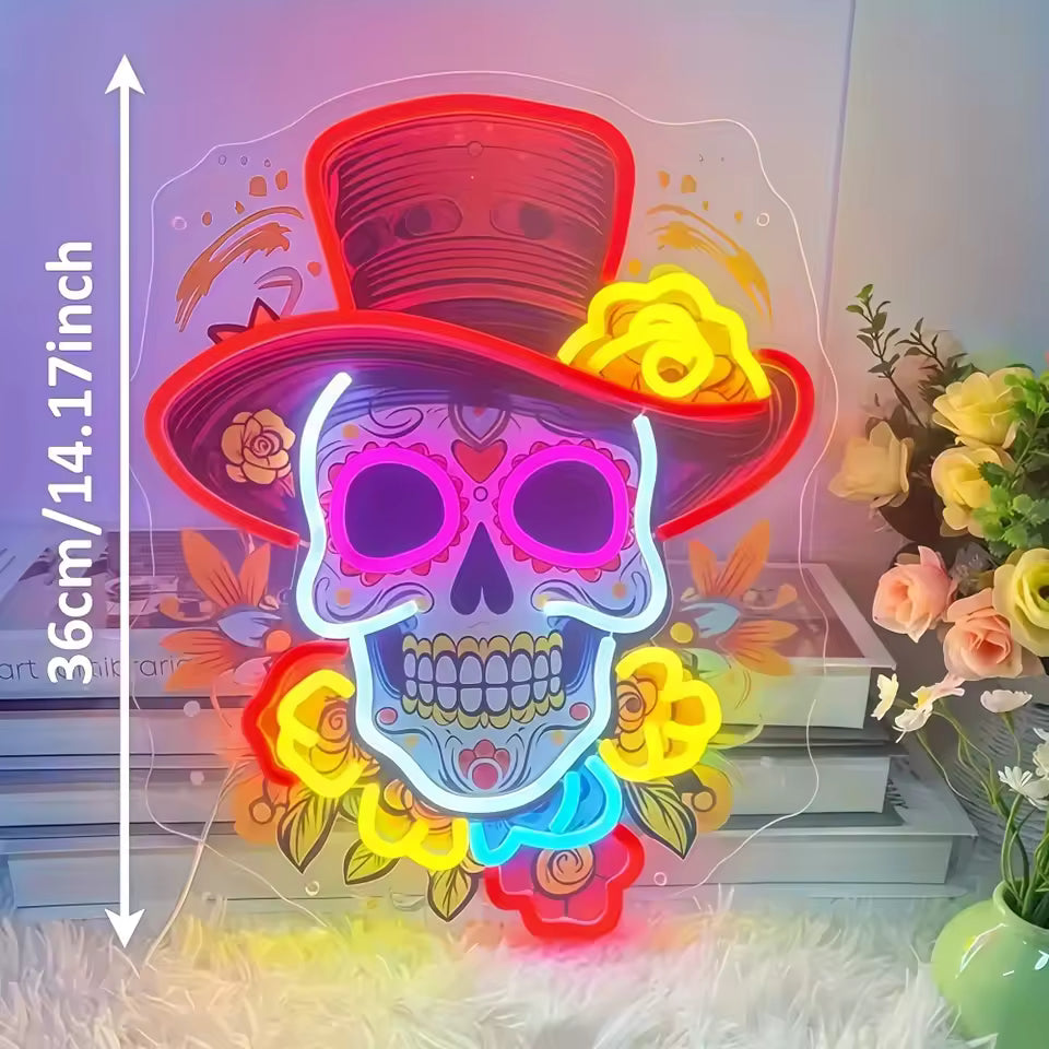 Letrero de Neón LED Calavera Mexicana - uso