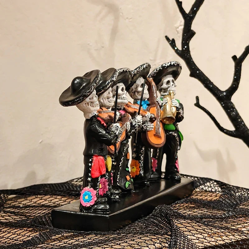 Estatua Banda de Esqueletos Día de los Muertos