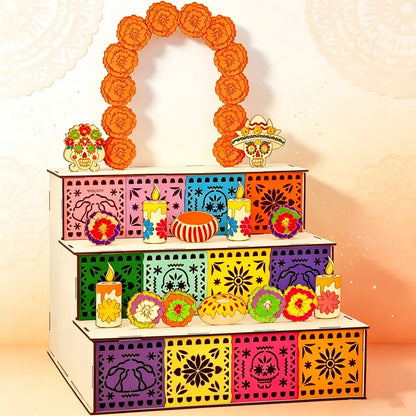 Caja de Madera Decorativa para Altar de Día de los Muertos