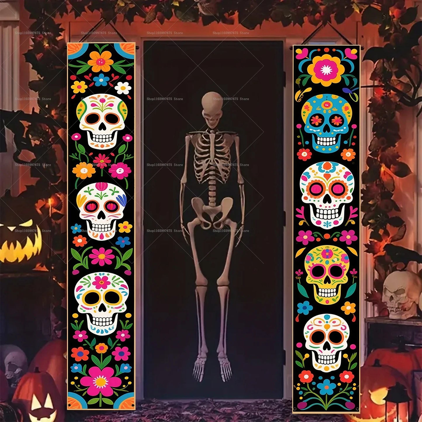 Pancarta de Tela Coplas Día de los Muertos (2 uds.) - Estilo 3