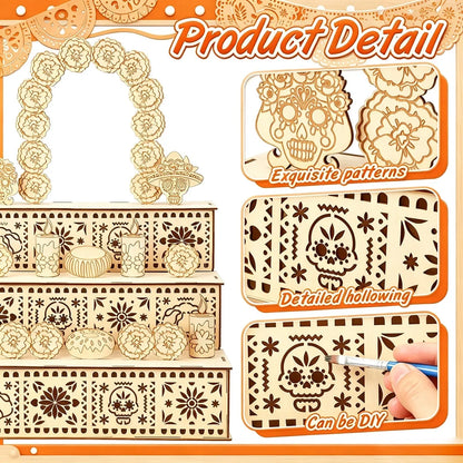 Caja de Madera Decorativa para Altar de Día de los Muertos