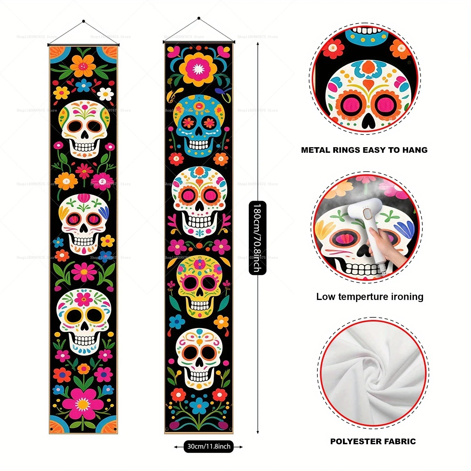 Pancarta de Tela Coplas Día de los Muertos (2 uds.) - Estilo 3