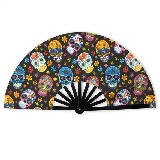 Abanico Día de Muertos abierto