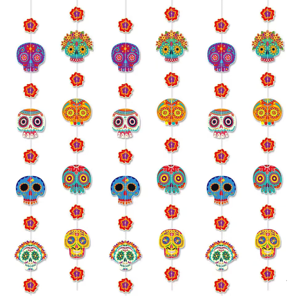 Espirales Colgantes de Calaveras - colores