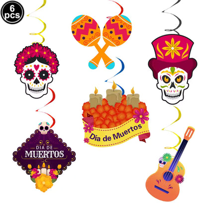 Espirales Colgantes de Calaveras - uso en fiesta