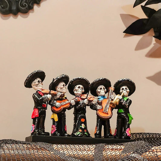 Estatua Banda de Esqueletos Día de los Muertos