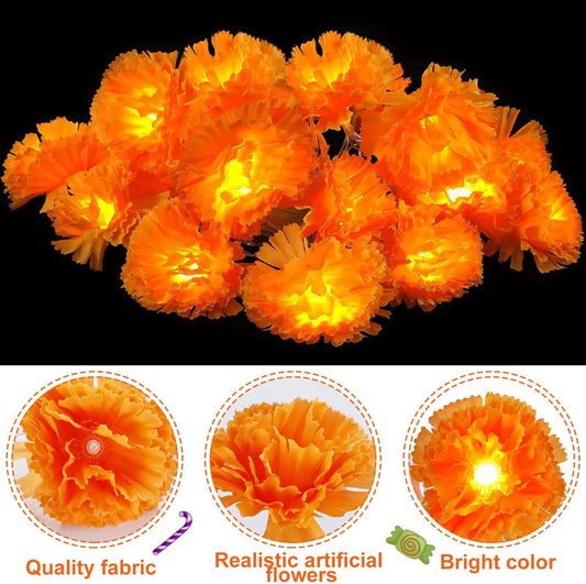 LED-Ringelblumen-Girlande 1,5 m — Día de Muertos