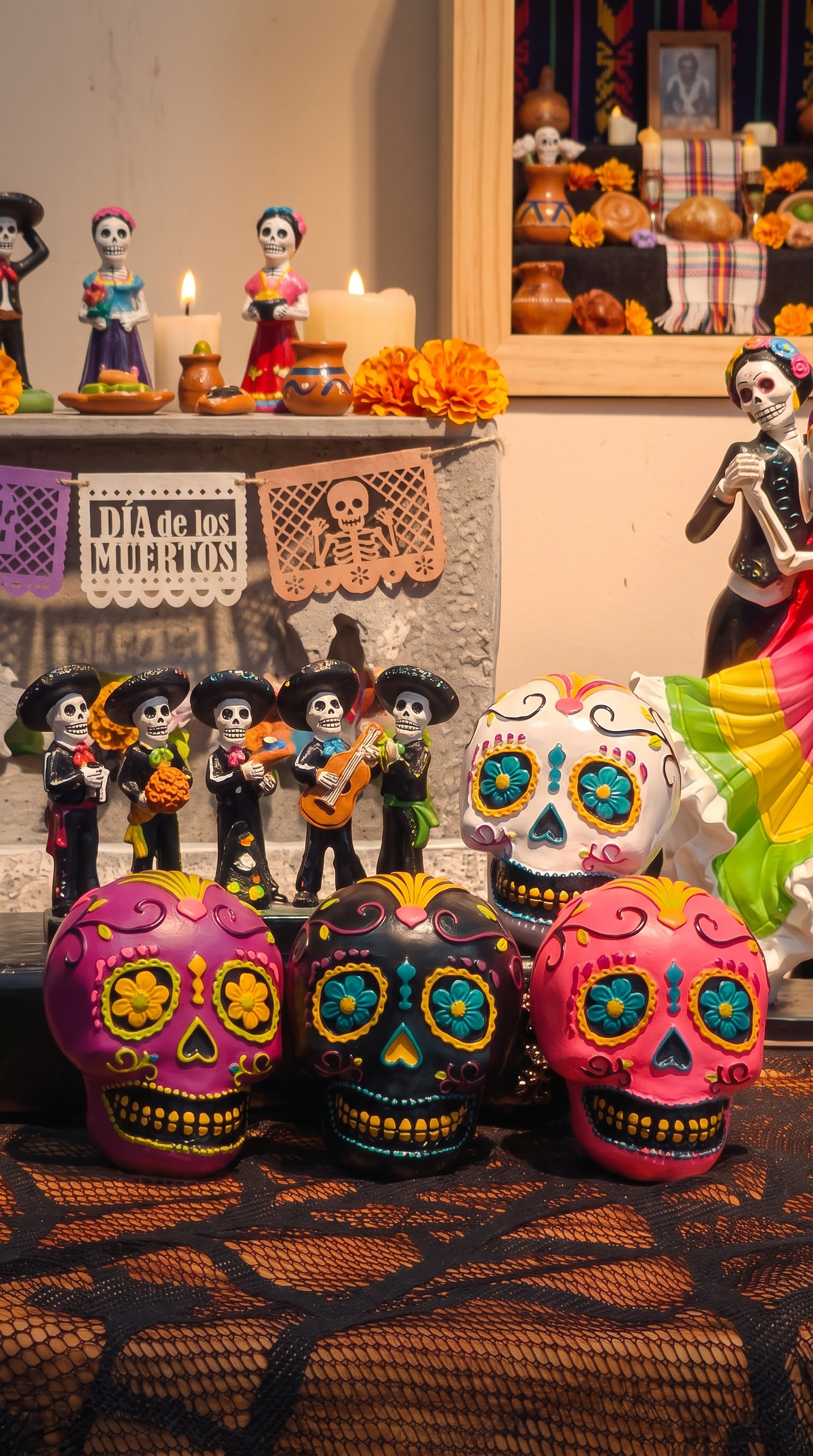 Estatua de Calavera Decorativa Día de los Muertos
