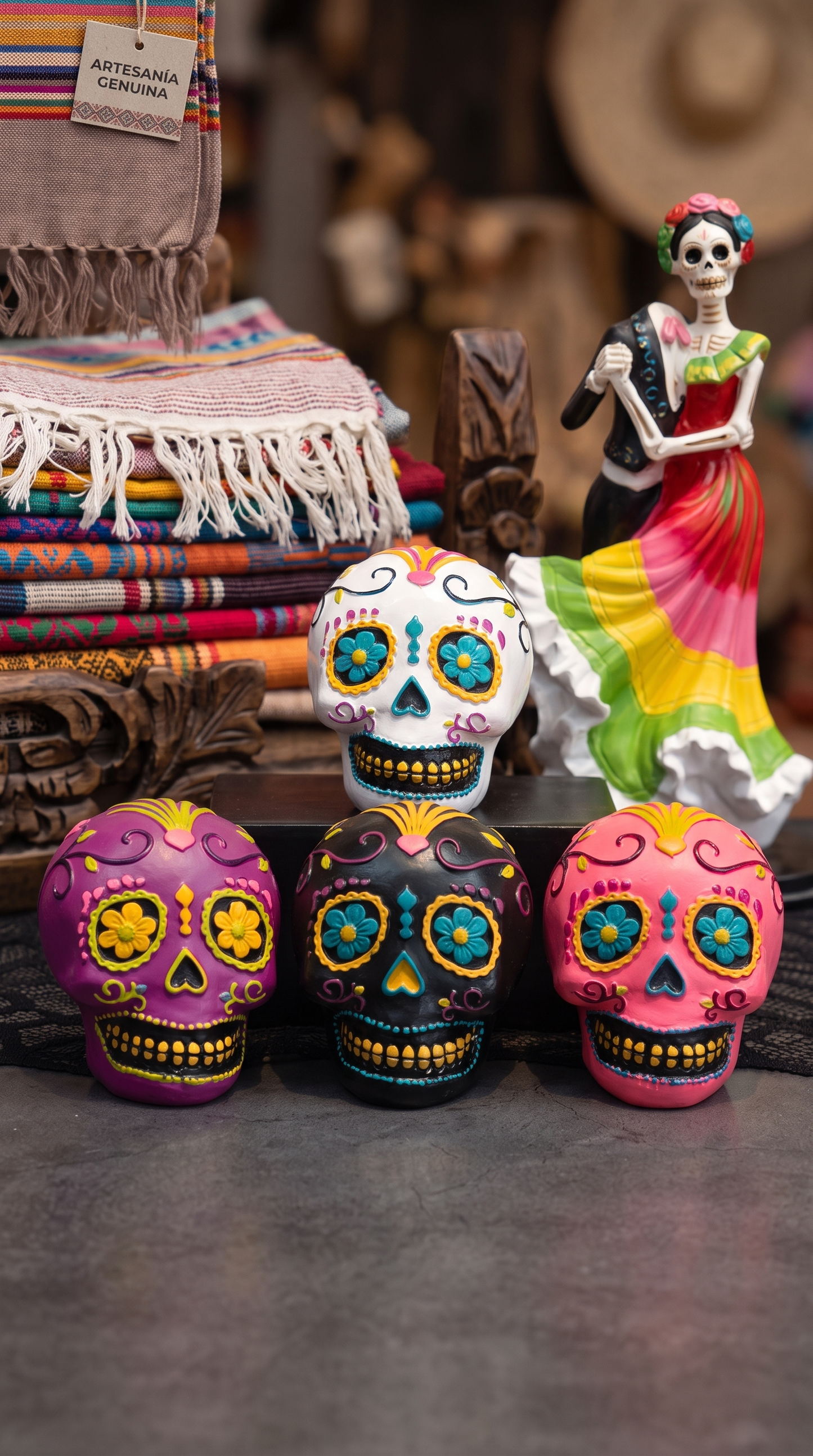 Estatua de Calavera Decorativa Día de los Muertos