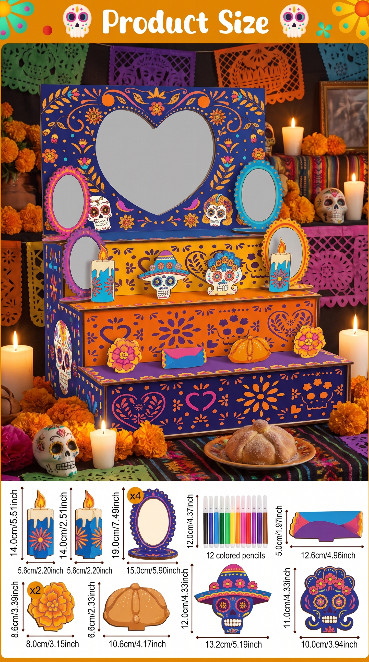 Alta GRANDE De Ofrenda Dia De Muertos 1*1.70*80