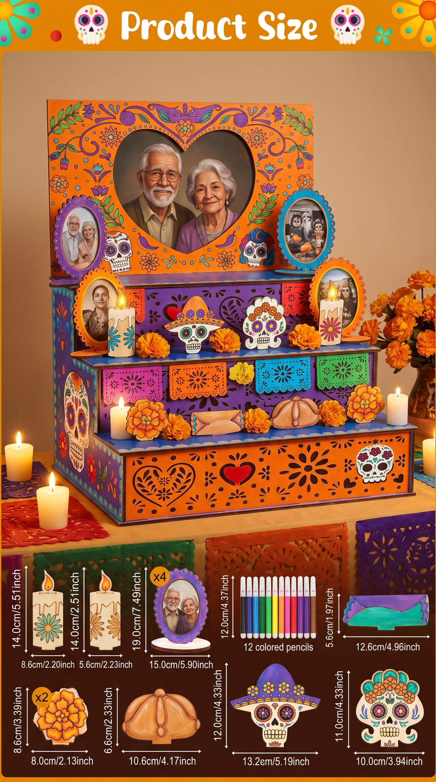 Alta GRANDE De Ofrenda Dia De Muertos 1*1.70*80